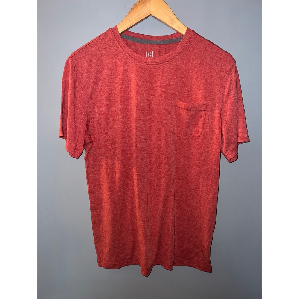 George Mens Red Heather Short Sleeve Crewneck Pocket T-Shirt Size Small S 34-36